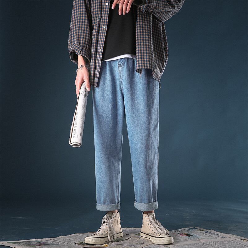 全1色 デニム パンツ ストレート カジュアル シンプル 無地