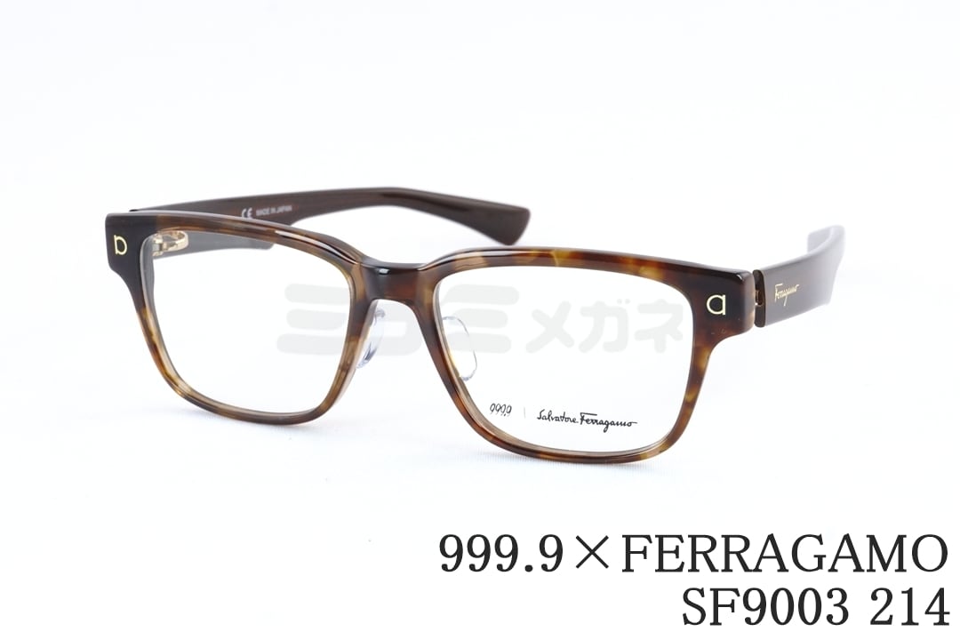 999.9×Ferragamo クリア メガネ SF9016 057 コラボモデル アジアン