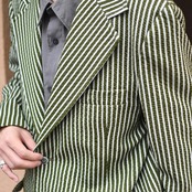 70's seersucker stripe tailored jacket