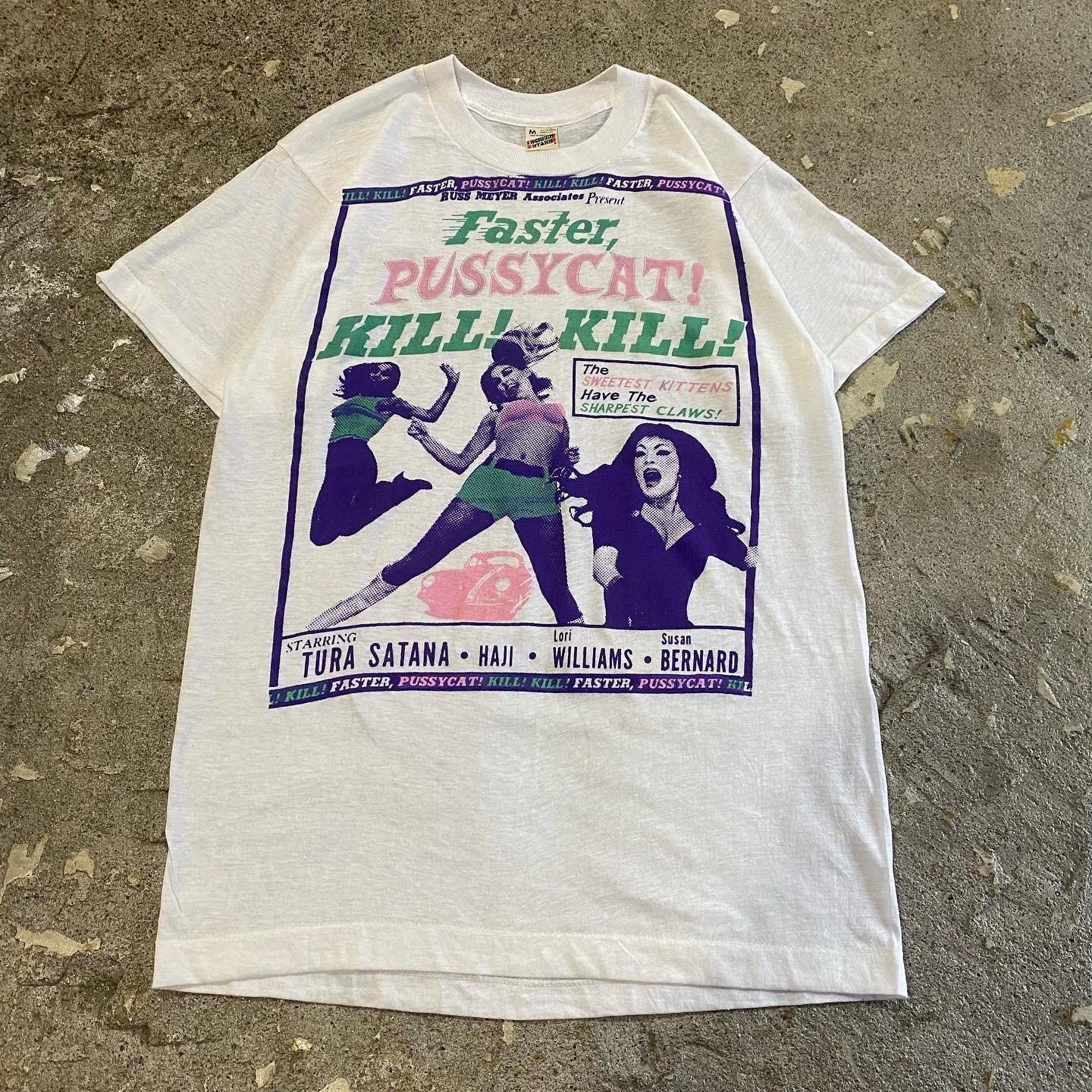 Dead Stock!! 80s Russ Meyer"Faster,Pussy Cat!Kill!Kill!"T-shirt