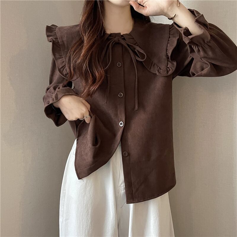 ✨人気✨　ポリアンナ　前開きフリルボーダーカーディガン　フェミニンガーリー　M