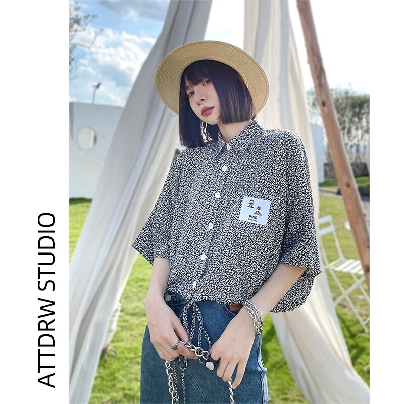 シャツ レディースサマー薄手プリントトップス 夏物 ラブタオタオダレンハウス19250997591