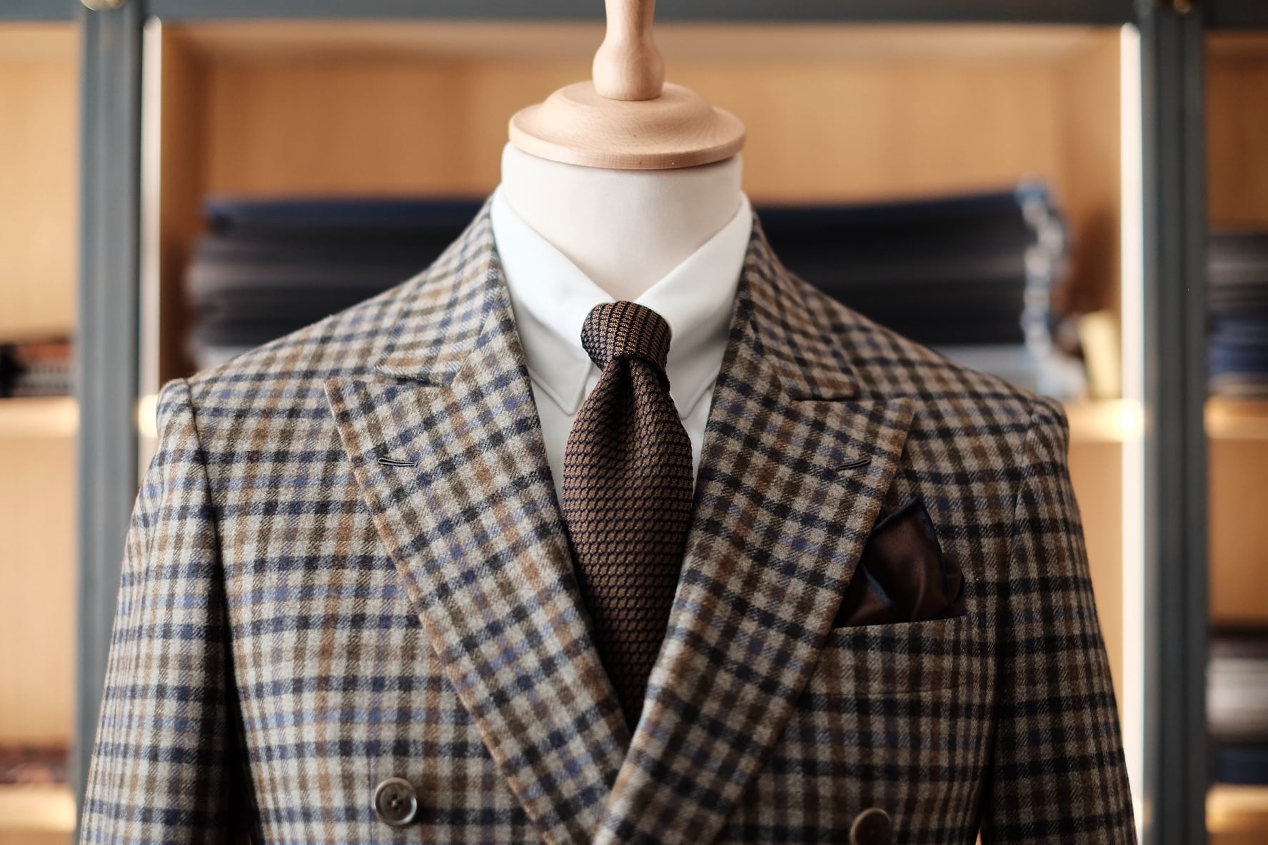 2030-19 Grenadine tie Three Folds with a lining Brown