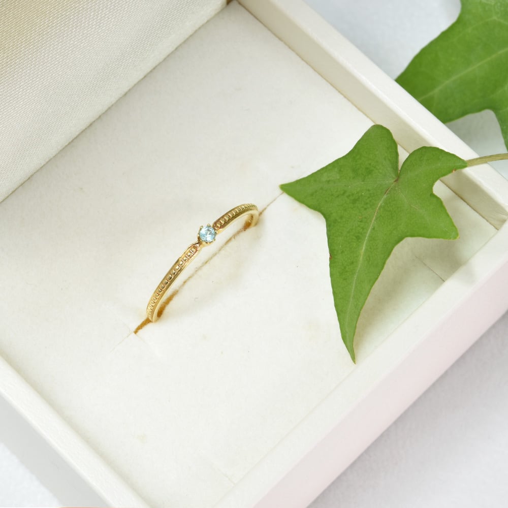 パライバ トルマリン リング K18イエローゴールド ミル CL010CIBSN