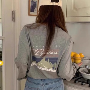 Back print long sleeve tops　3colors　RW0957