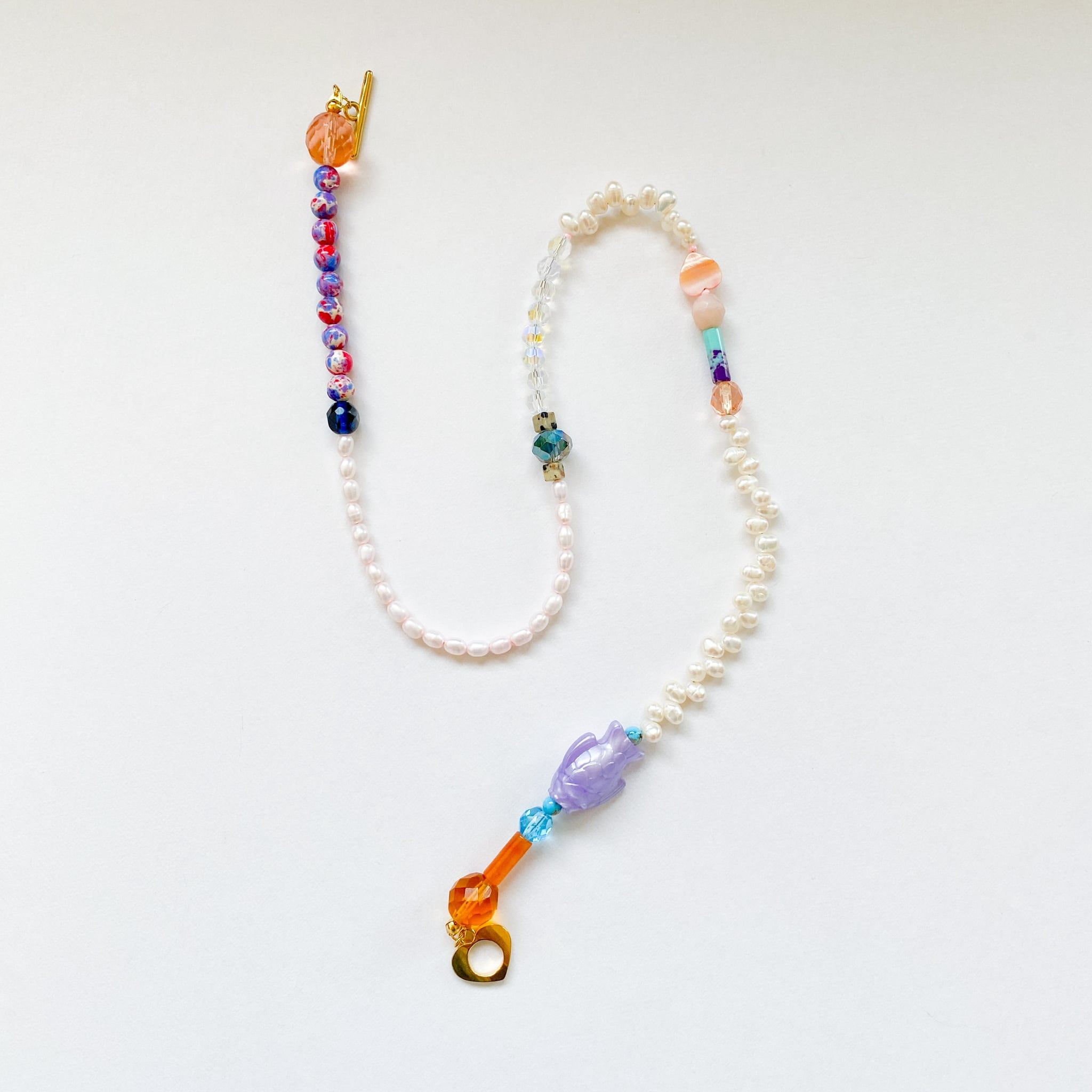 淡水パールとビーズのネックレス