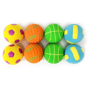 【特価処分】SCHITEC犬 おもちゃ ボール 音の出る 【6cm・8個セット 野球 ・サッカー・バレーボール ・バスケットボール各種２個ずつ】 噛むおもちゃ 歯磨き 丈夫 耐久性 運動不足・ストレス 中型犬・小型犬・子犬に適用