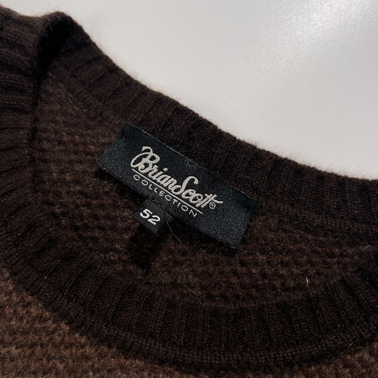 カシミヤ100% Brian Scott COLLECTION カシミアウール ニットセーター サイズ 52 /イタリア製/PAPAS パパス/ブラウン