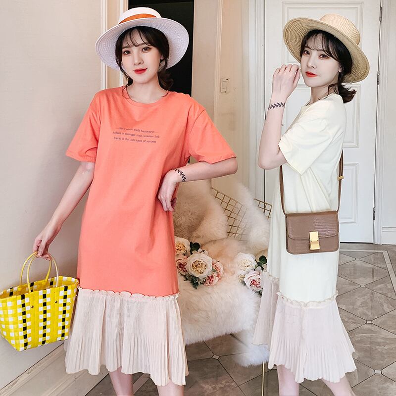 【新作】【送料無料】 妊娠中の女性のドレスゆったりとした長い裾と百のプリーツのドレス ロング レッド AL expec310709665908