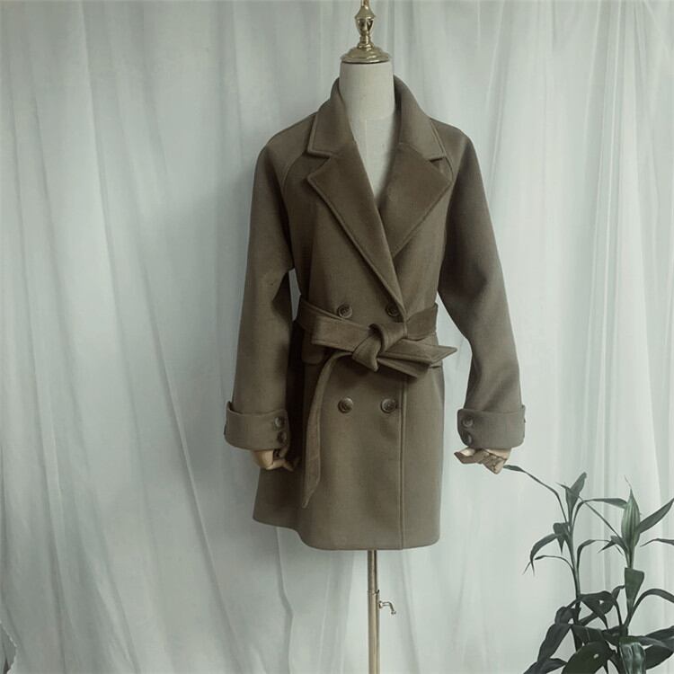 両面の着用 チェスターコート 女性 中・長セクション ラペル ゆったりする 長袖 暖かい ウィンター