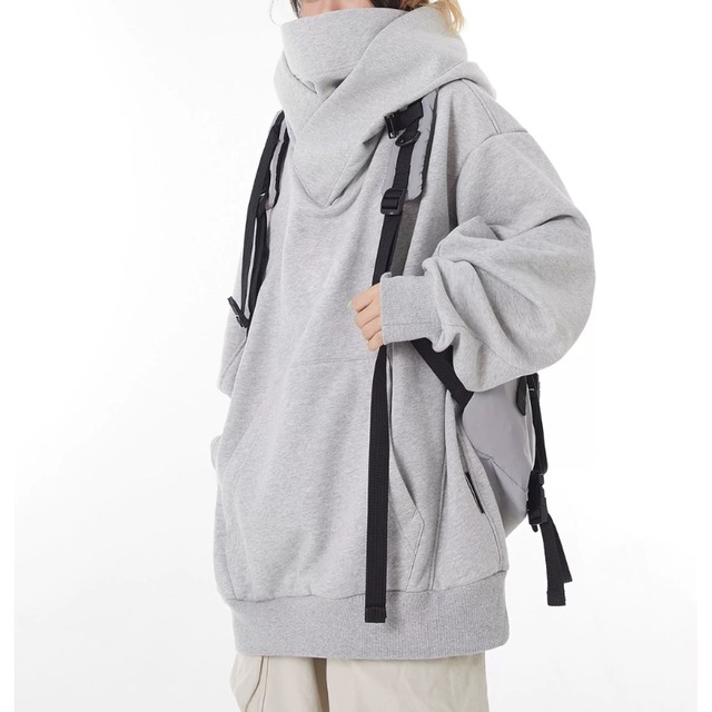 volume neck simple hoodie　ボリュームネックシンプルフーディー　J1466