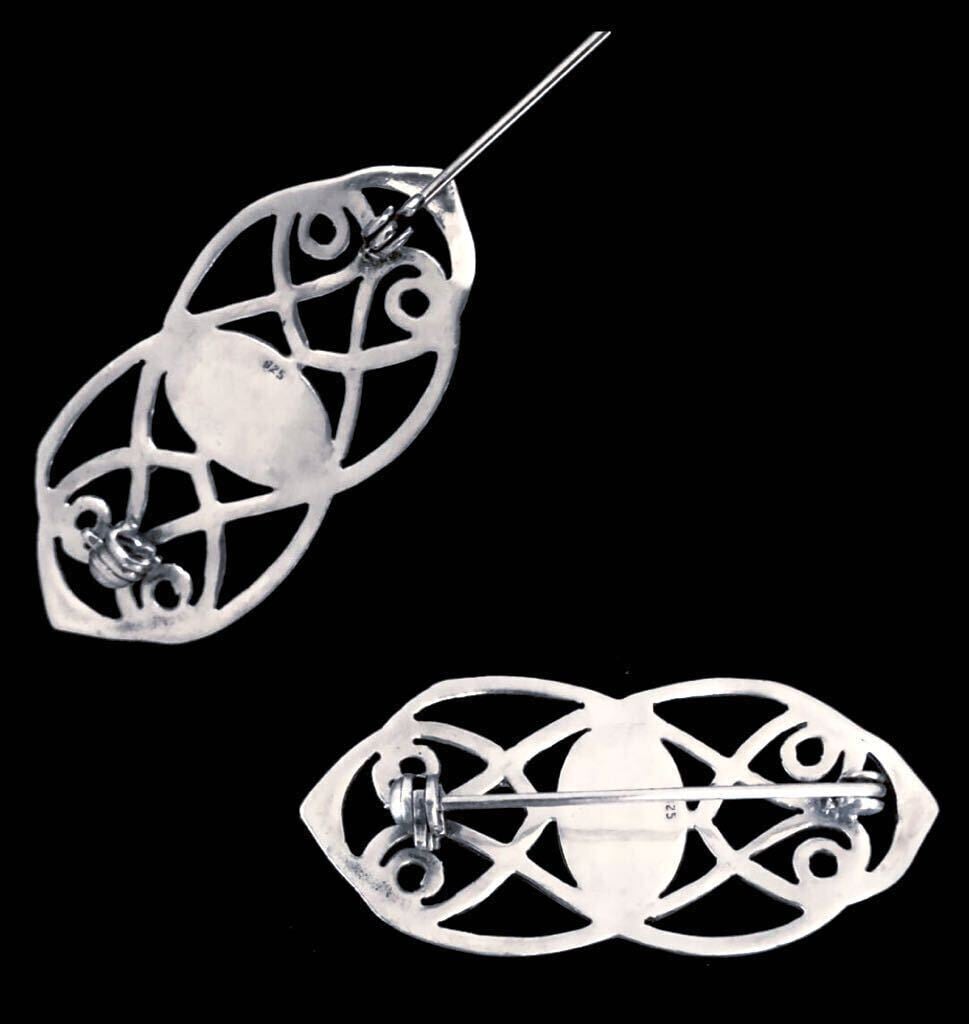 英国ビンテージ ブローチ ブラックストーン Celtic スコティッシュ