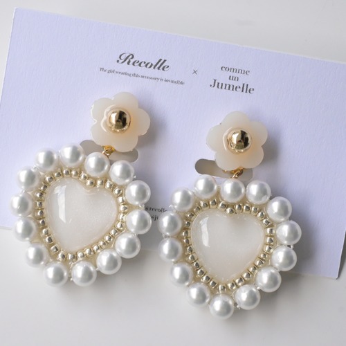 【Recolle × Jumelle】candy daisy heart ＊ white