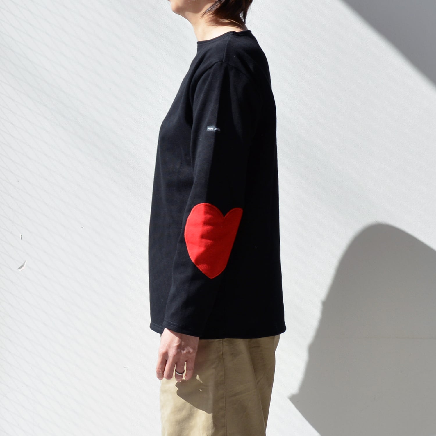 セントジェームス SAINT JAMES ウエッソンハートエルボーパッチ(25JC OUES.COUD)NOIR(TULIPE)