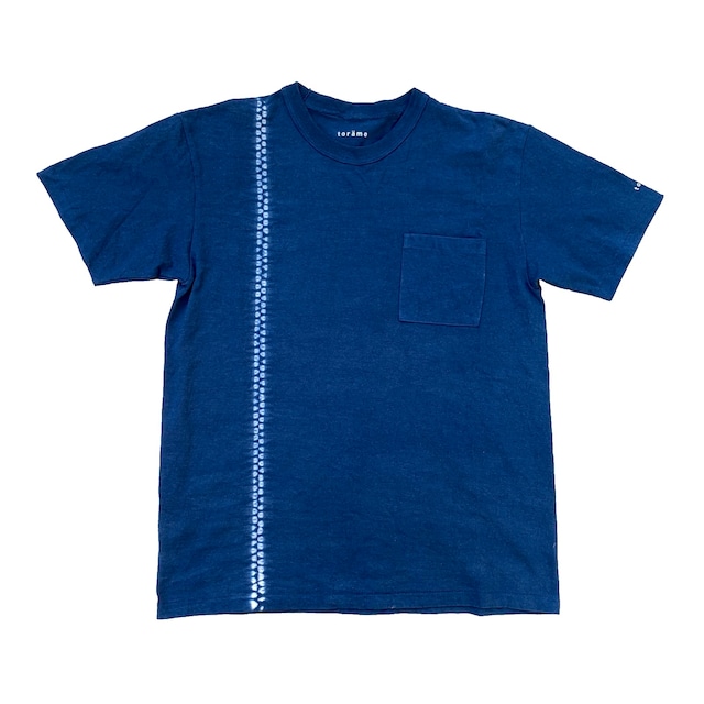 【torame】ポケットTee 縫い絞り 『藍』