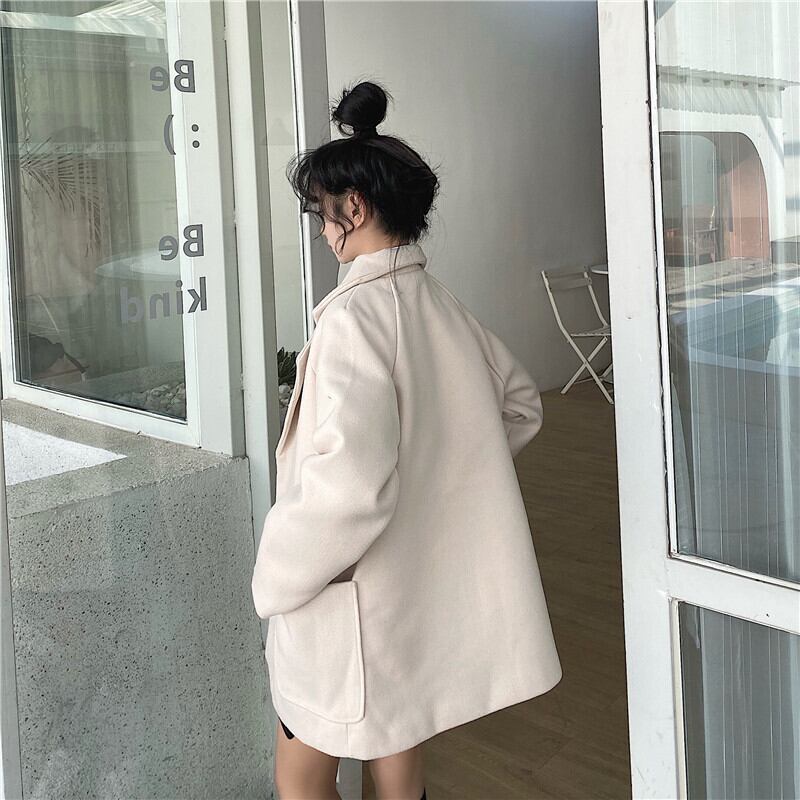 2色選択可) チェスターコート ミディアム丈 モノトーン ひざ上