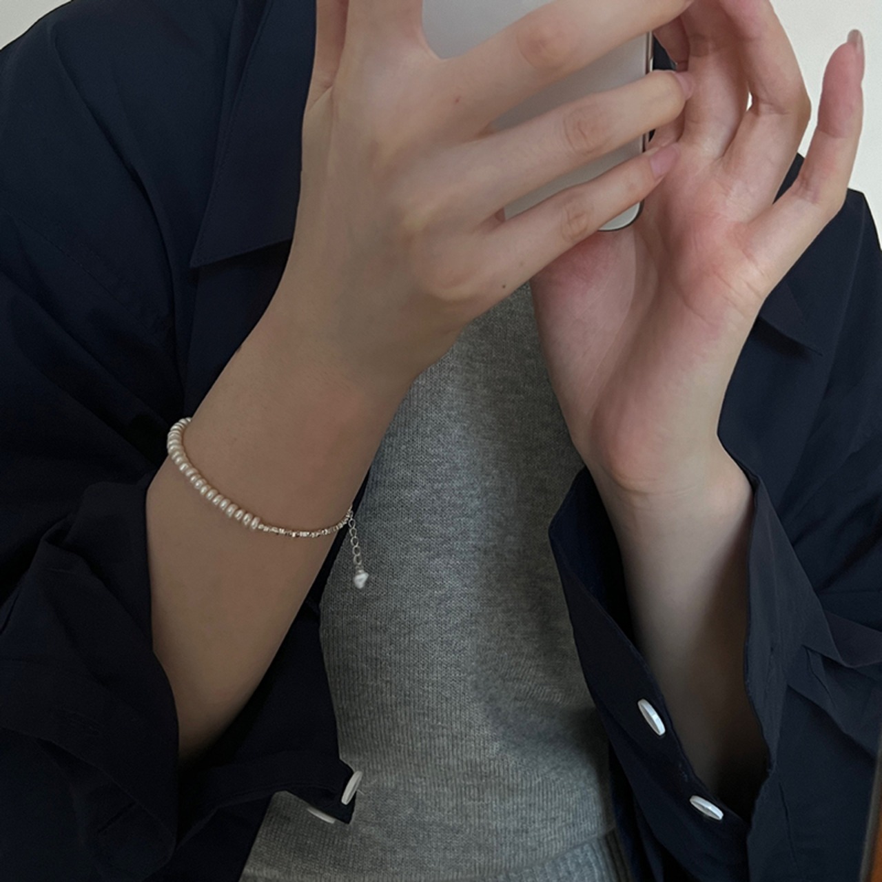 HANA大人っぽいシルバーパープルブレスレット