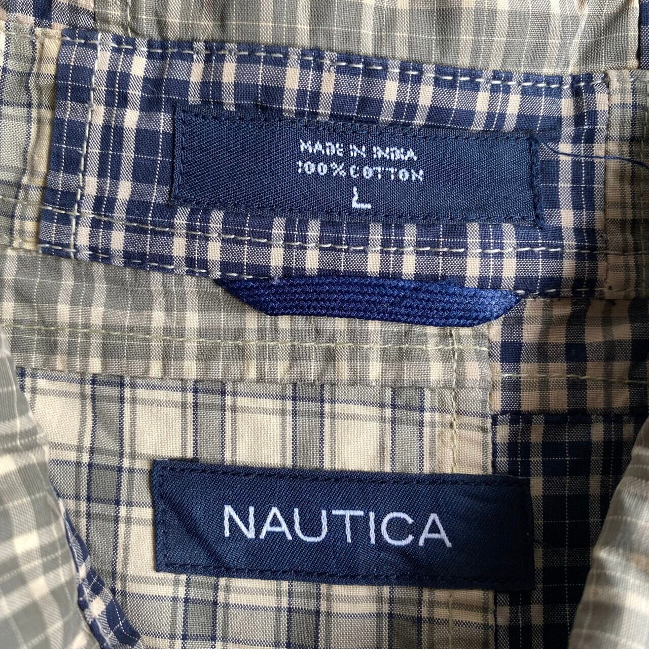NAUTICA ノーティカ パッチワーク チェック柄 長袖シャツ メンズ NAUTICA ノーティカ パッチワーク チェック柄 長袖シャツ メンズ