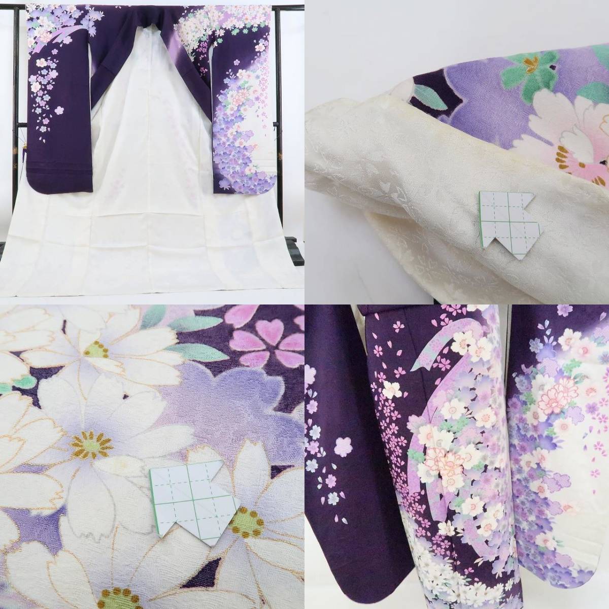 美品 桜 金駒刺繍 着物 成人式 正絹“少し大人の顔を見せながら可愛らしさも忘れない祝福の嵐”振袖 1689