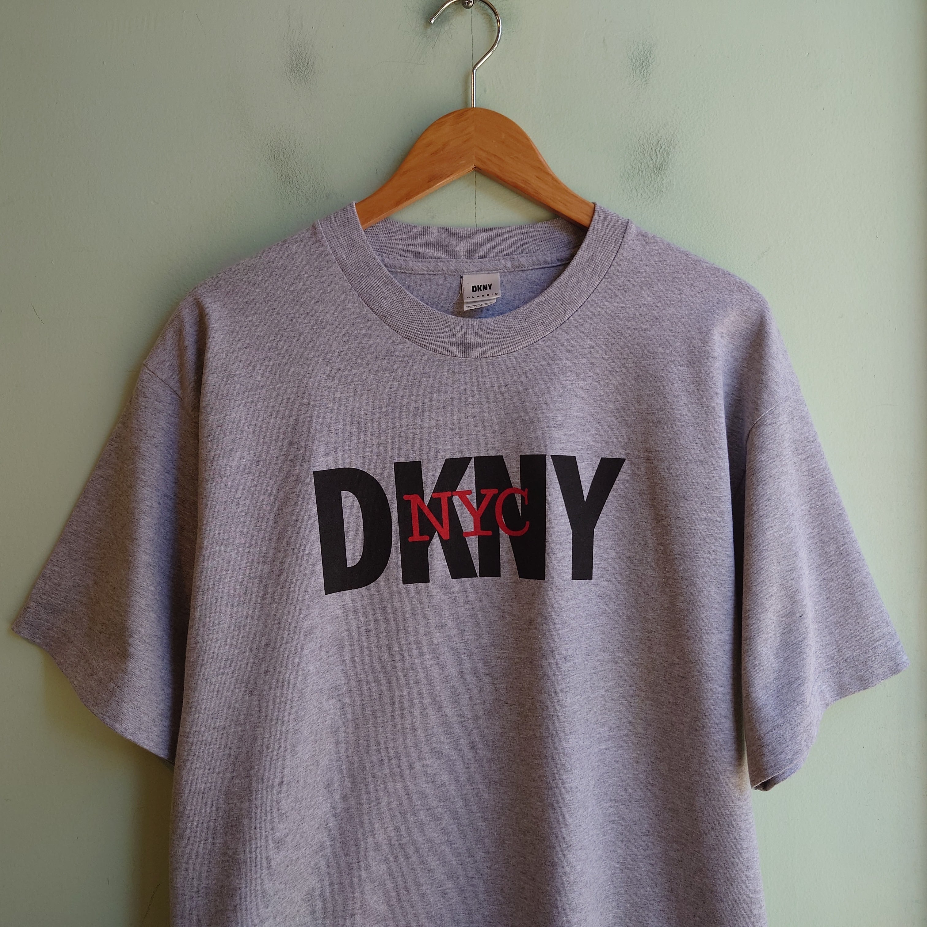 DKNY ダナキャラン 90-00s vintage ロゴTシャツ グレー L程度 | MANULBOY