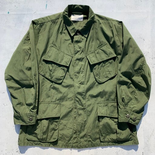 60's　U.S.ARMY ジャングルファティーグジャケット ノンリップ 3rd後期 カーキ DSA100-67-C-0113 LARGE SHORT  米軍 NAM戦 美品 希少 ヴィンテージ | agito vintage powered by BASE