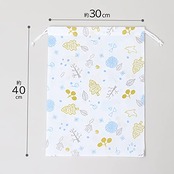 アストロ シューズバッグ ホワイト 北欧柄 不織布 巾着袋 シューズケース 巾着ポーチ 靴 収納袋 シューズサック 606-60 スリム