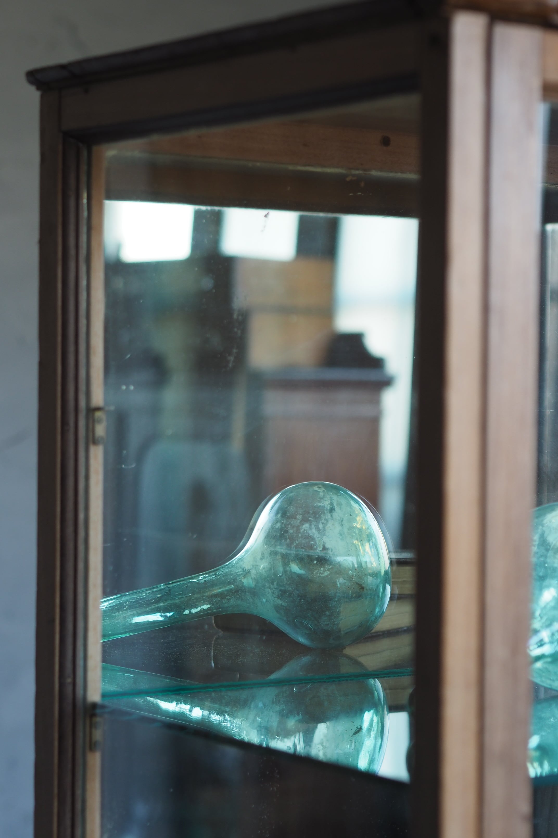 チェリー材ショーケース-vintage glass show case | アンティーク