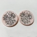 Vintage Hand Carved Celluloid Floral Earrings (Pink)