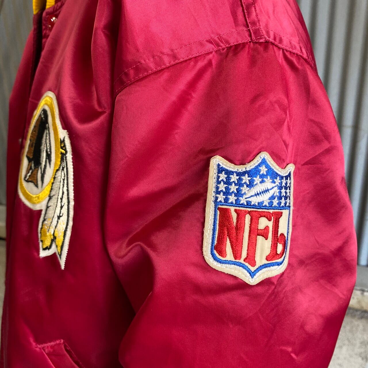 90年代 スターター NFL ナイロンスタジャン メンズL 古着 USA製 STERTER ワシントン レッドスキンズ  ワインレッド【ナイロンジャケット】 | cave 古着屋【公式】古着通販サイト powered by BASE