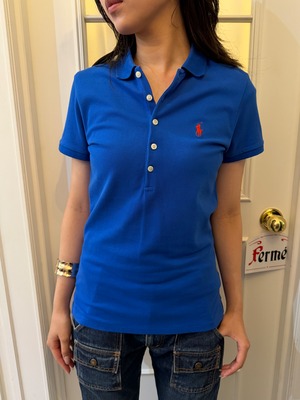 RALPH LAUREN/ vintage  blue polo tops.(o)