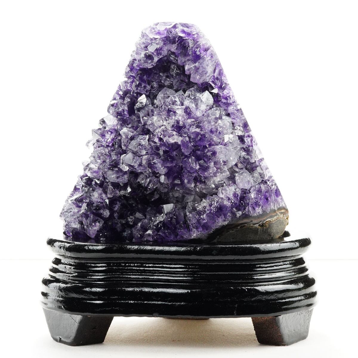 1.3Kg アメジスト クラスター ウルグアイ産 アメジスト 原石 amethyst 台座付属 一点物 182-8821