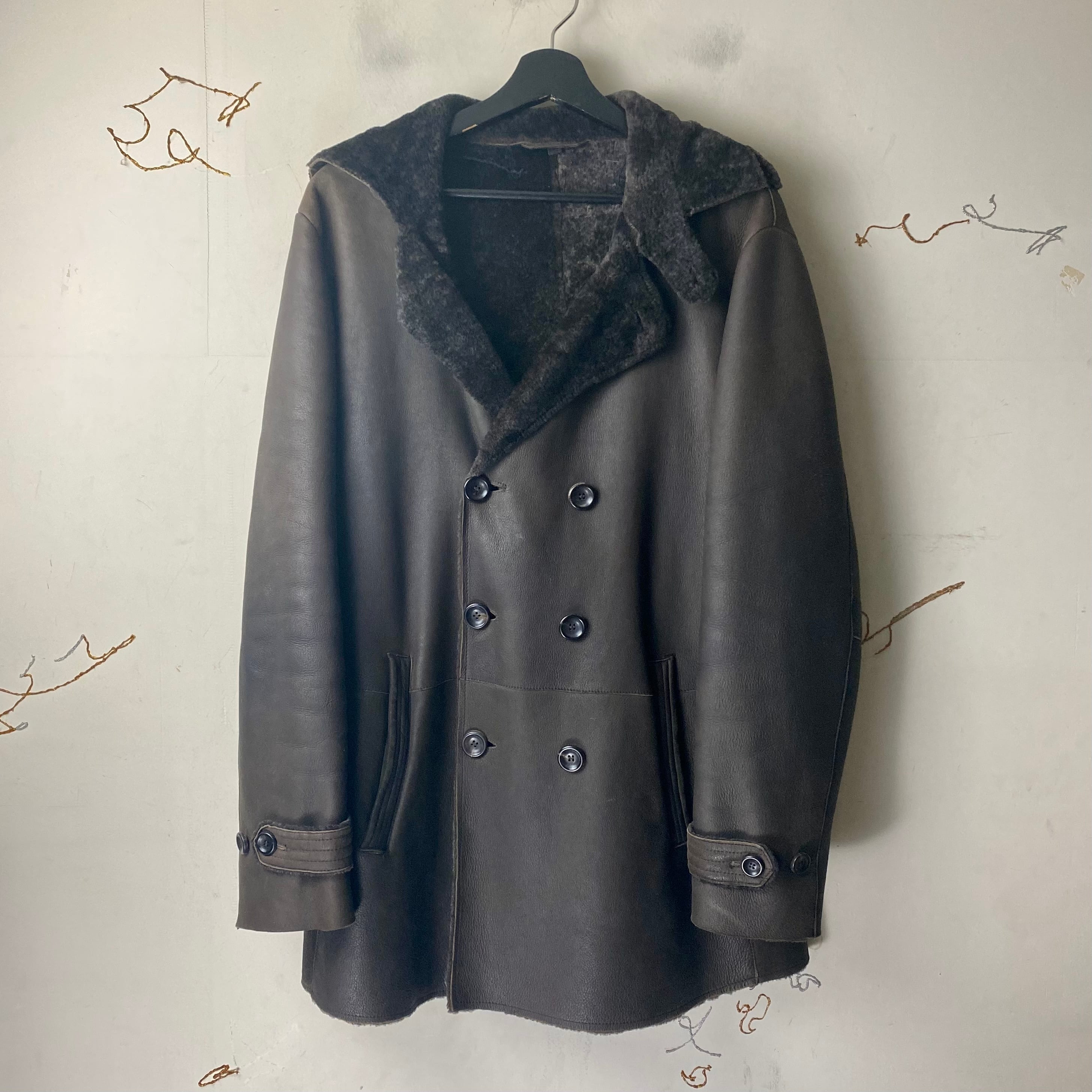 ARMANI COLLEZIONI brown mouton coat | NOIR ONLINE
