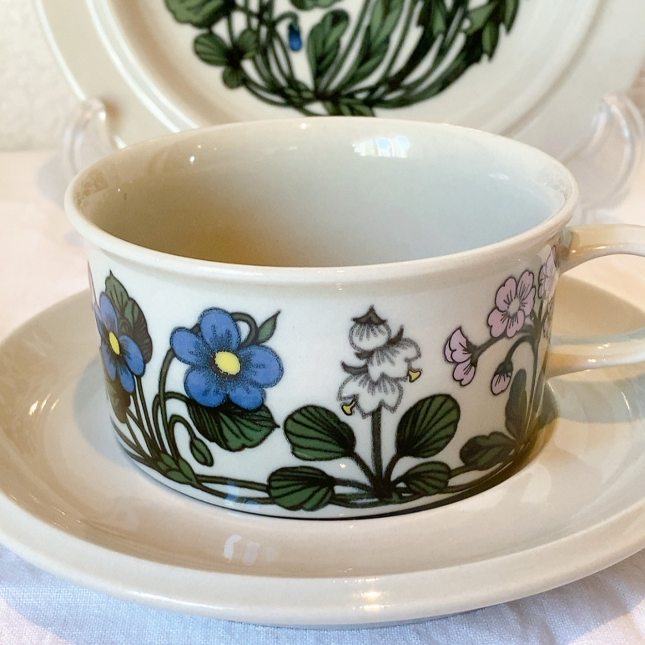 AB24SEP-F】希少 超美品 アラビア フローラ ティーカップトリオセット  