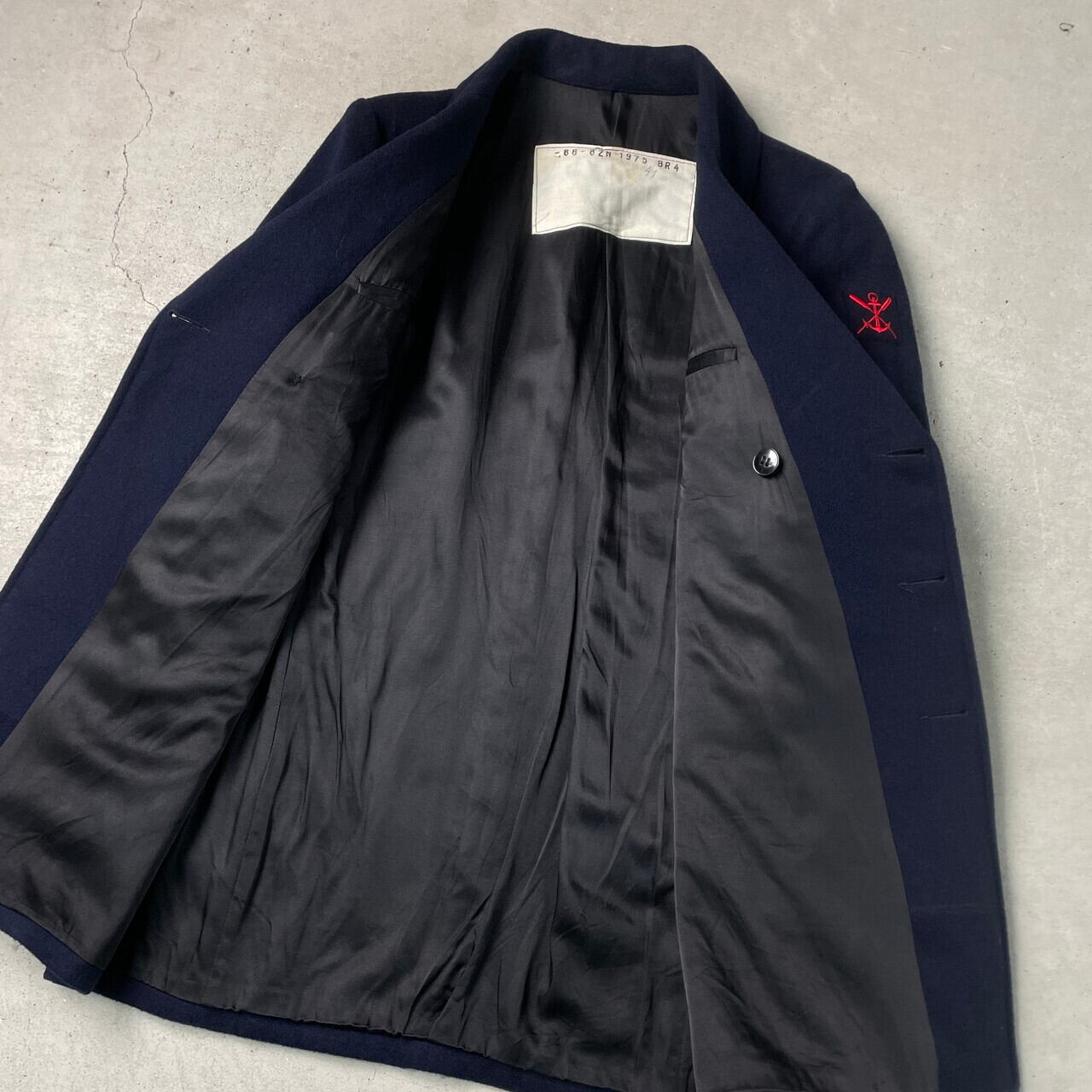 75年製 70年代 フランス軍 海軍 ウール Pコート ハーフコート メンズ