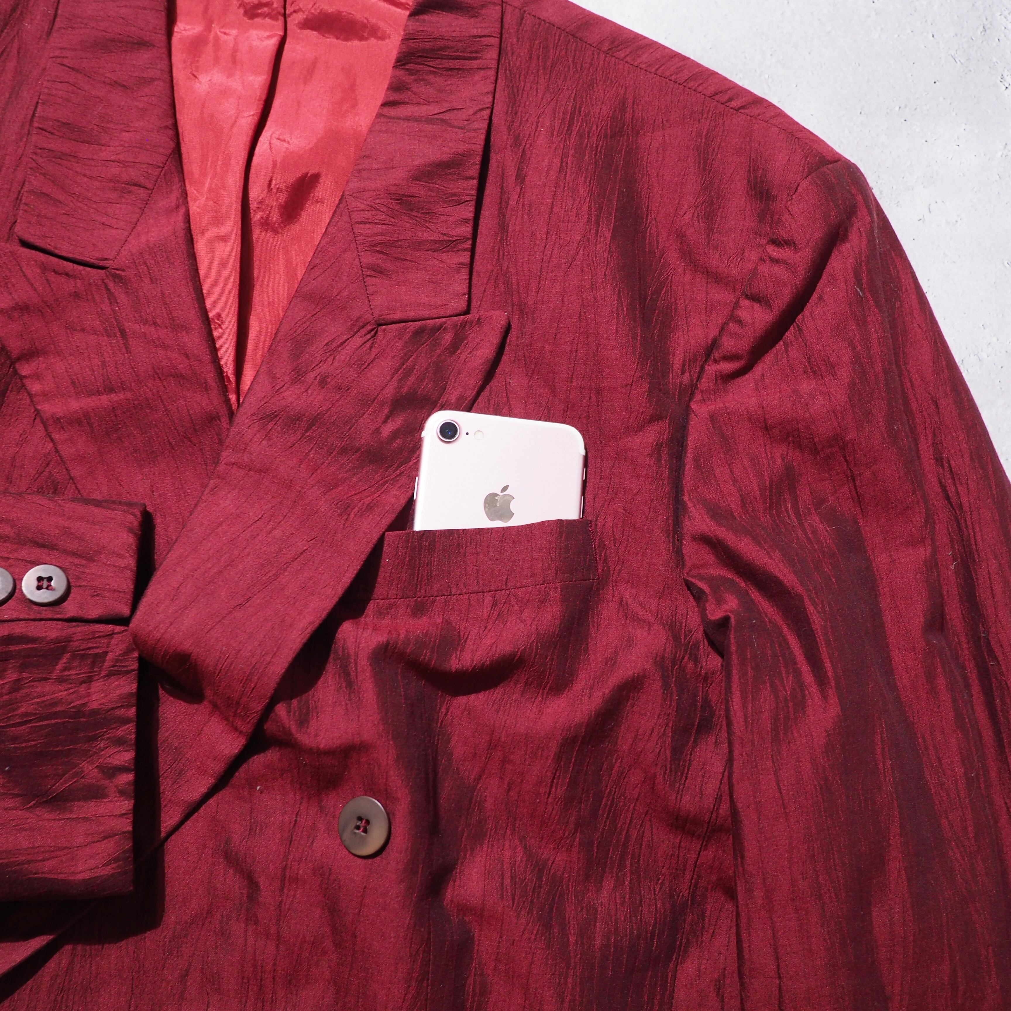 " 暗赫 " Beautiful Dark Bordeaux color vintage Short length Tailored jacket