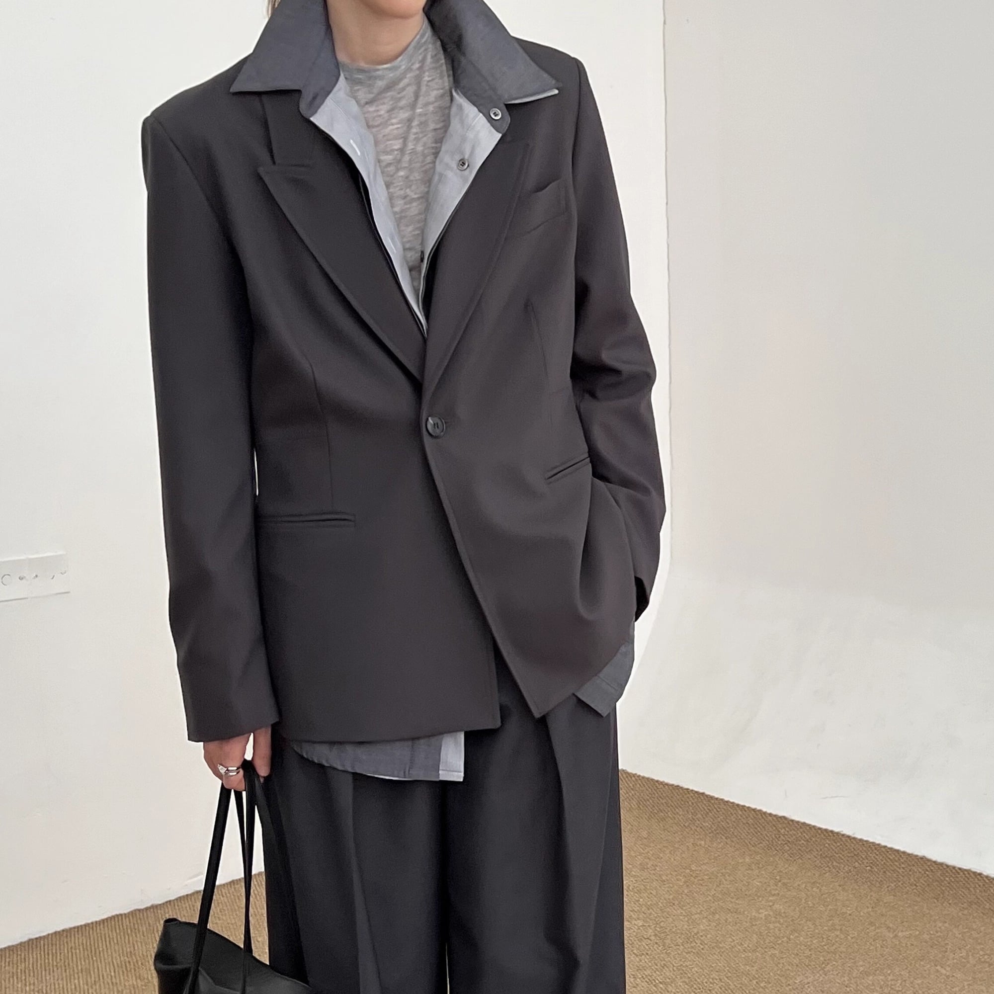 ボタンフロントシングルジャケット 1color MOJ0212