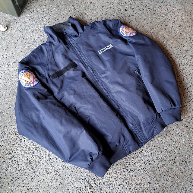 "DOCTOR'S AMBULANCE SERVIC" 刺繍＆ワッペン＆プリント ウォームアップジャケット used [402022]