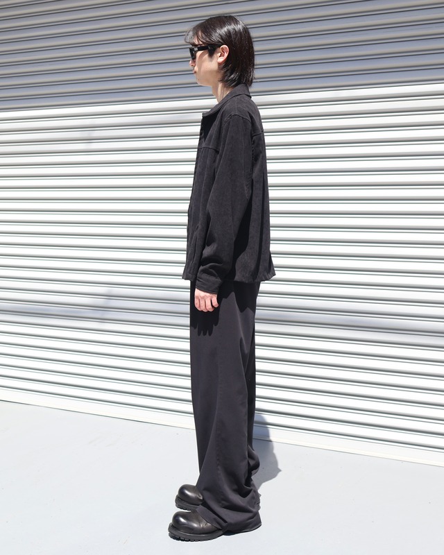 polyester suede zip-up blouson