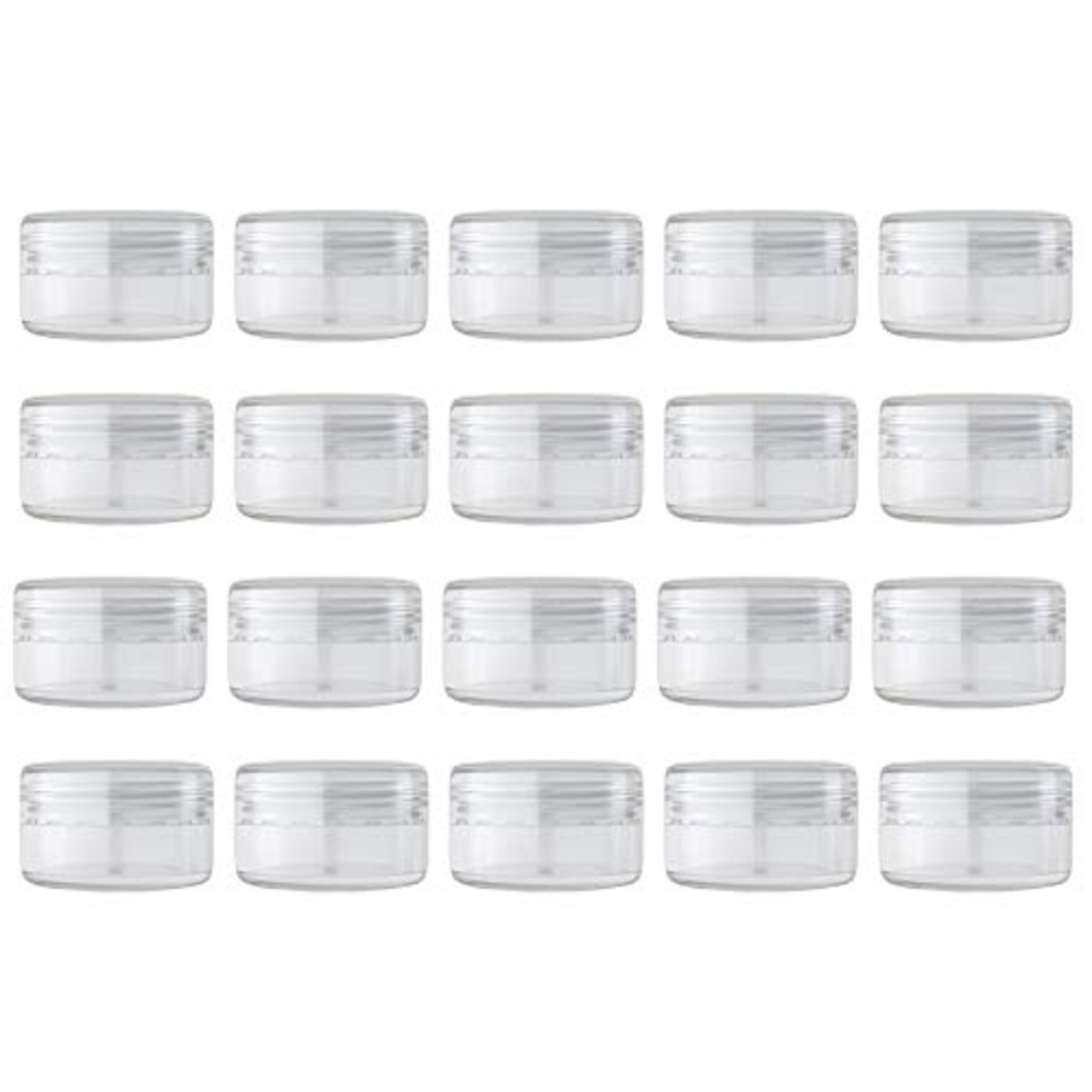 20個セット10ml 小分け丸ケース クリームケース アクセサリーケース プラスチックビーズ収納ケース 化粧品用小分け容器 ネイルパーツ収納ボックス 詰め替え容器 化粧品・クリーム・小物用収納ボックス クリア