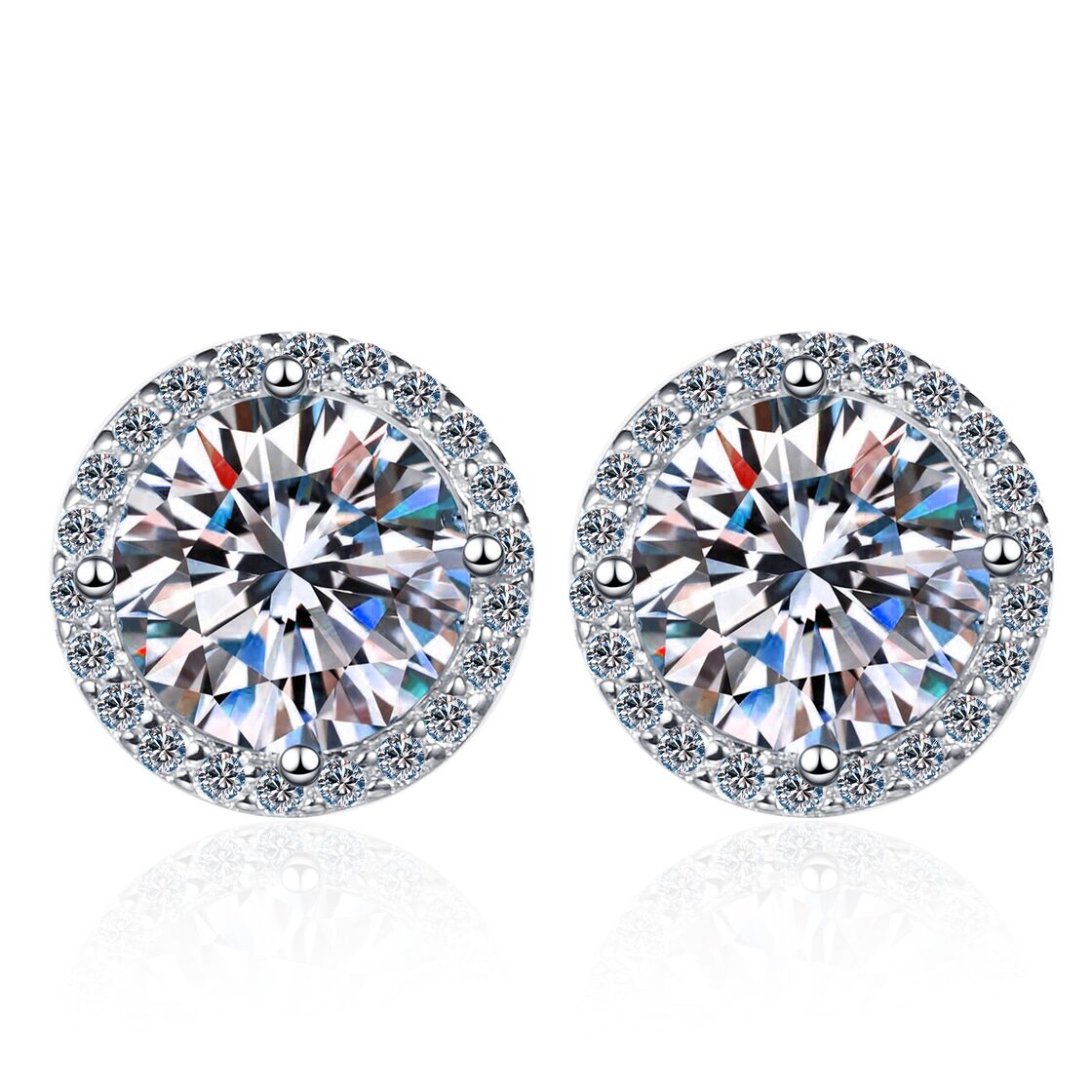 モアサナイト ヘイローピアス 0.5ct 5mm | Pay ID