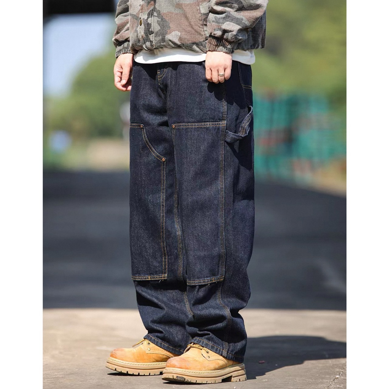 Straight denim cargo pants 1191 - 9
