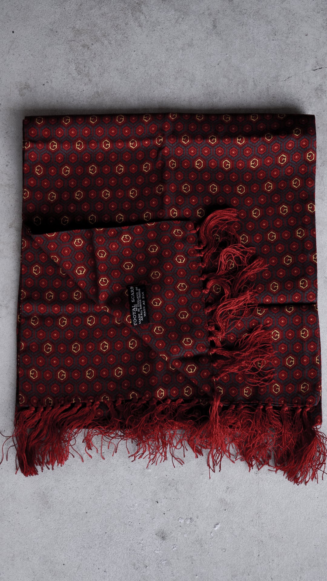 1960s】TOOTAL トゥータル 幾何学柄 スカーフ 《レーヨン イギリス製