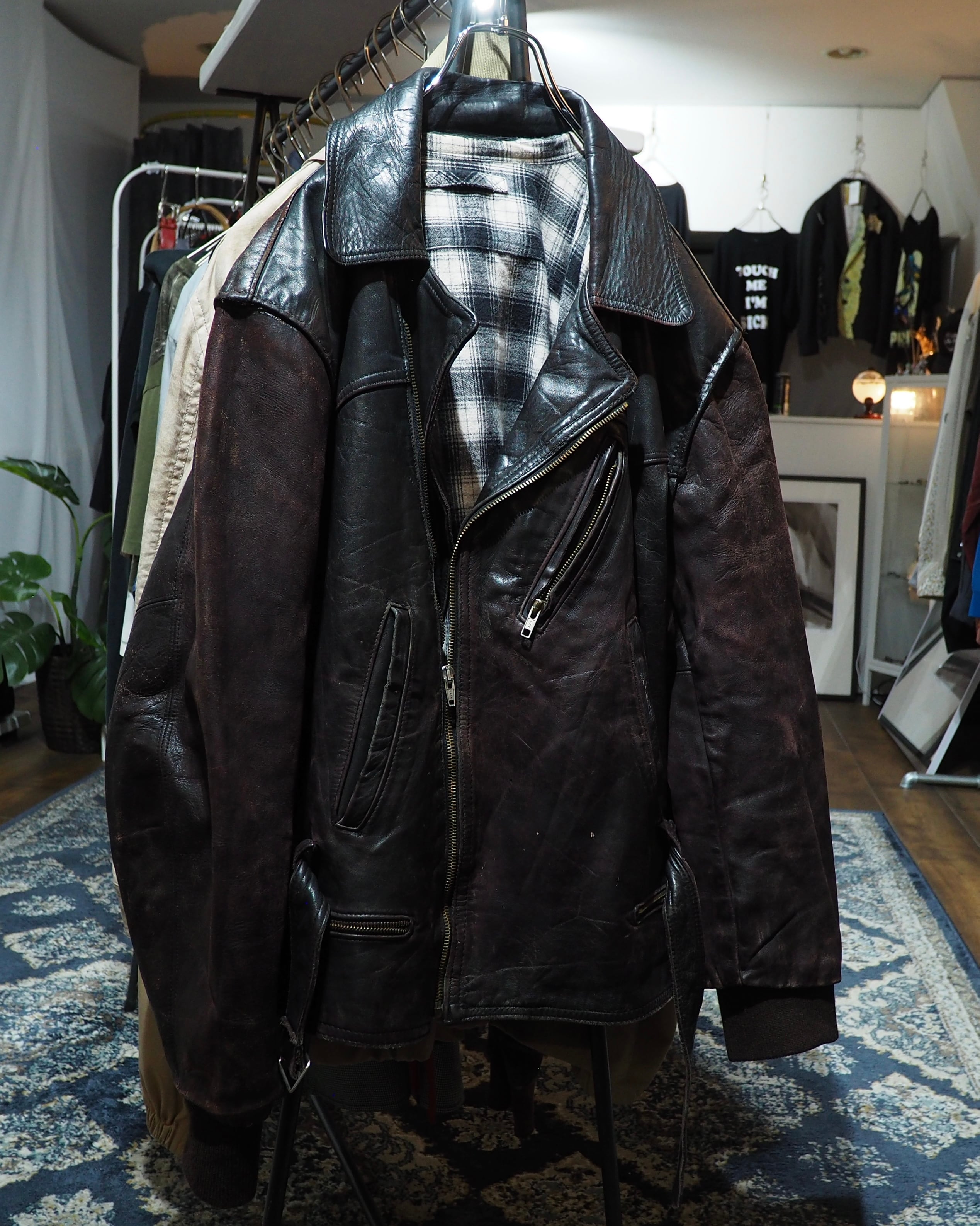 " Unknown - Handmade " Beautiful Aging Special Vintage Leather Jacket