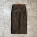 30-40s 針式シンチ メタル コーデュロイ ダークブラウン パンツ W37