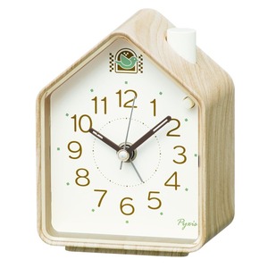 【数量限り】セイコークロック(Seiko Clock) 目覚まし時計 置き時計 アナログ 薄茶木目 110×86×63mm PYXIS ピクシス NR453A