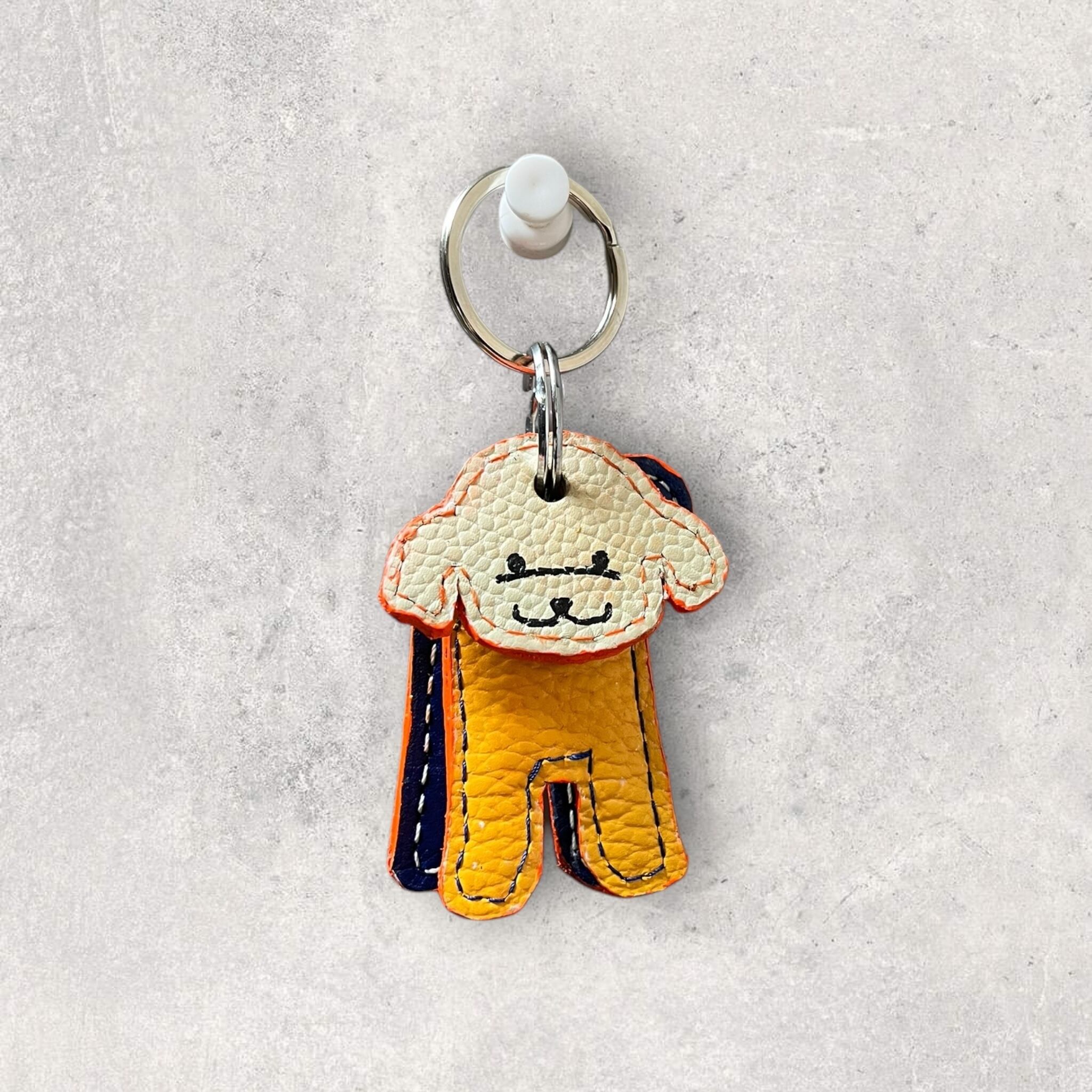 3連ドッグキーホルダー(プードルver.) | まるふく革工芸@オンライン