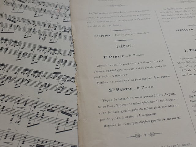 フレンチアンティーク　古い楽譜【TROIKA】