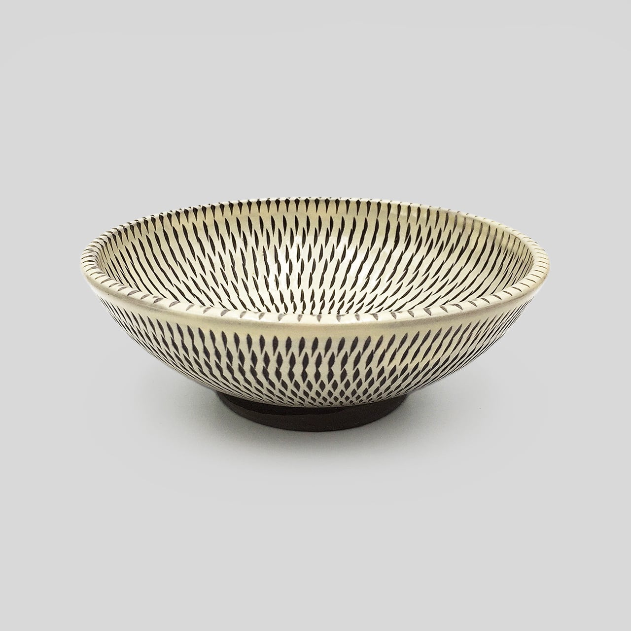 小鹿田焼 小袋窯 5寸切立小鉢 内外飛びかんな 白 直径約15.5cm 陶器 和