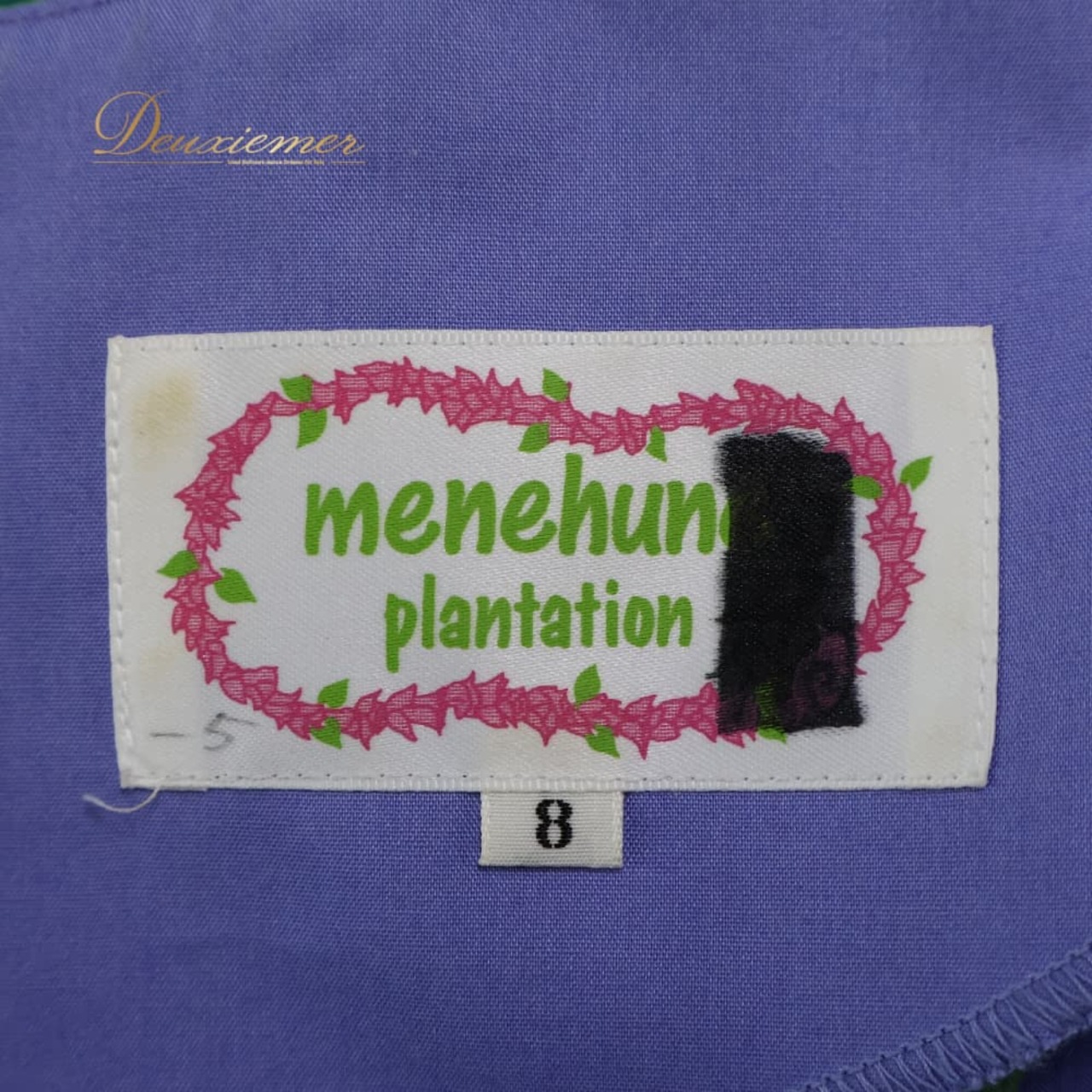 フラダンス 衣装 MENEHUNE PLANTETION メネフネプランテーション ワンピース パープル系 アシンメトリー ハイビスカス柄 プルメリア柄 ラウアエ柄 かわいい 華やか 鮮やか 明るい 紫 緑 紺 白 黄 ハワイアン アロハ フラ レッスン 練習