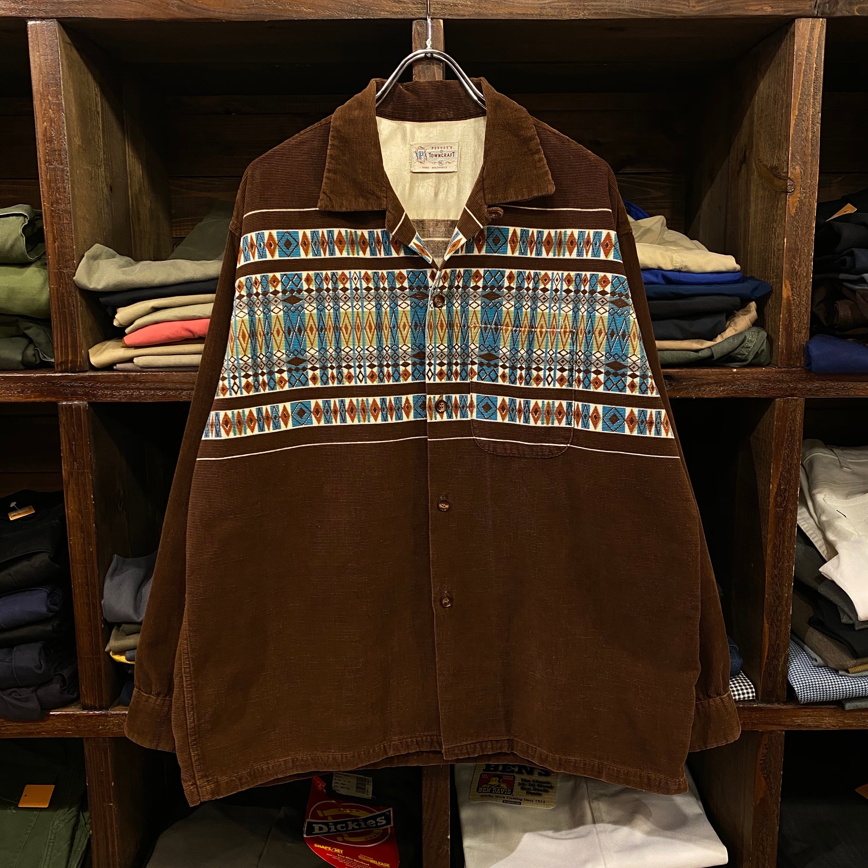 50s TOWNCRAFT プリント コーデュロイ シャツ | VOSTOK